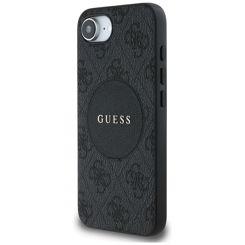 Guess 4G Circle Classic Logo MagSafe Dėklas skirtas iPhone 16e - Juodas 1