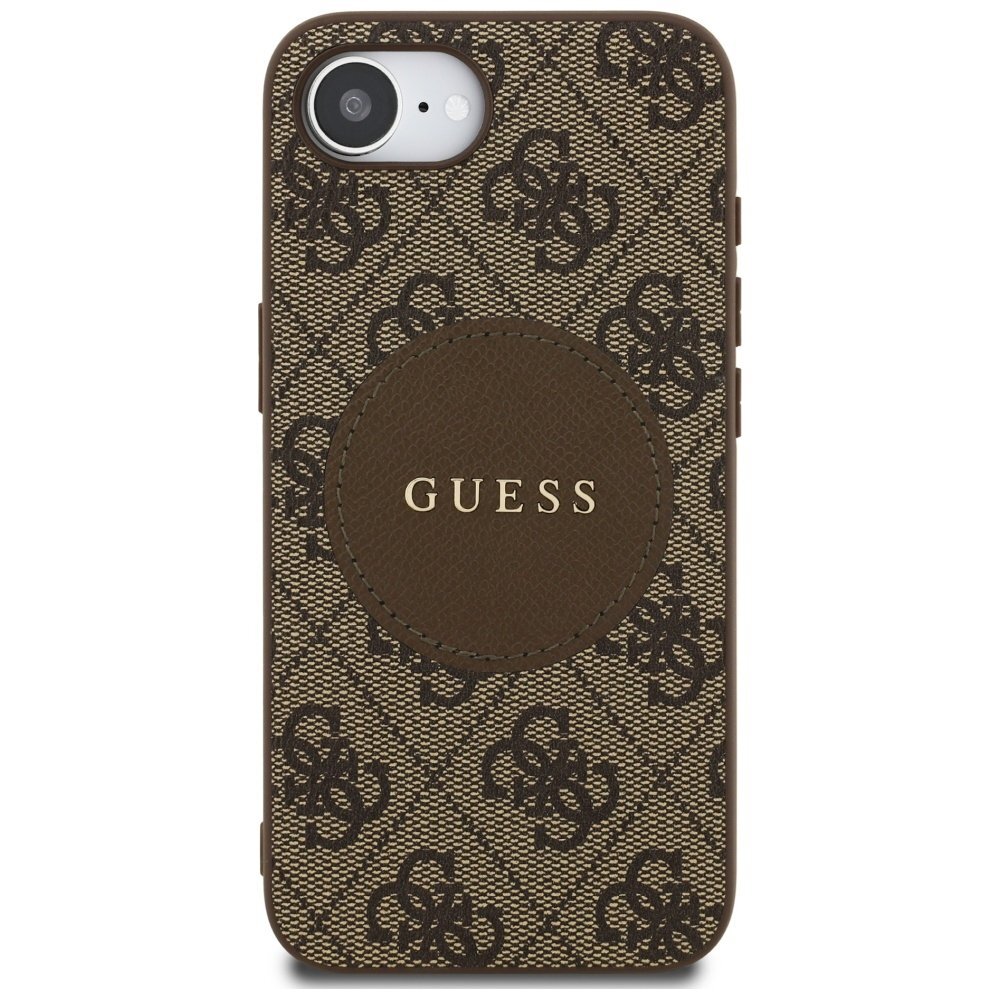 iPhone 16e Guess 4G Circle Classic Logo MagSafe dėklas – rudas 2