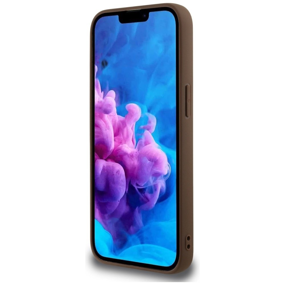 iPhone 16e Guess 4G Circle Classic Logo MagSafe dėklas – rudas 4