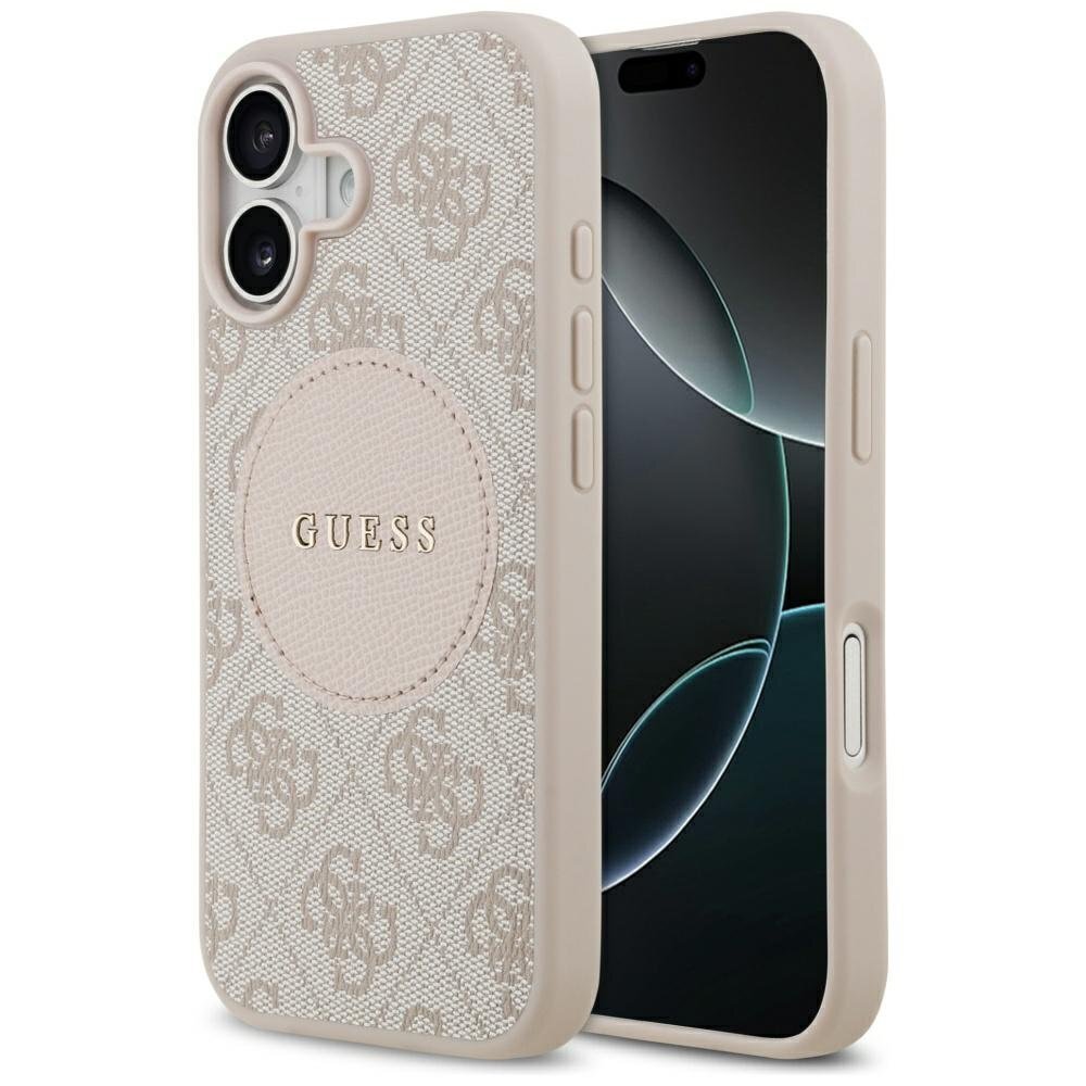 iPhone 17 Guess 4G Circle Classic Logo dėklas su MagSafe – rožinis iPhone 17 Guess 4G Circle Classic Logo dėklas su MagSafe – rožinis