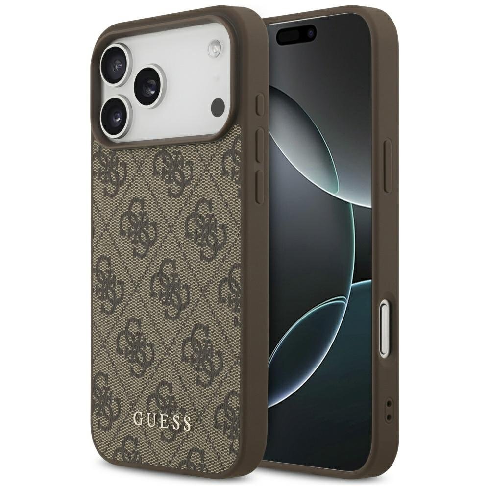 iPhone 17 Pro Max dėklas Guess 4G Classic – rudas iPhone 17 Pro Max dėklas Guess 4G Classic – rudas