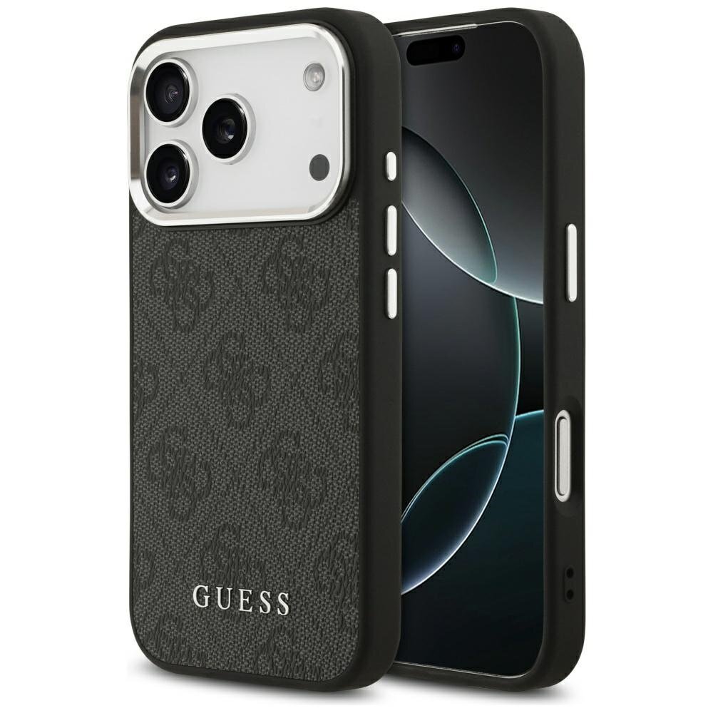 iPhone 17 Pro Guess 4G Classic Logo MagSafe dėklas – juodas