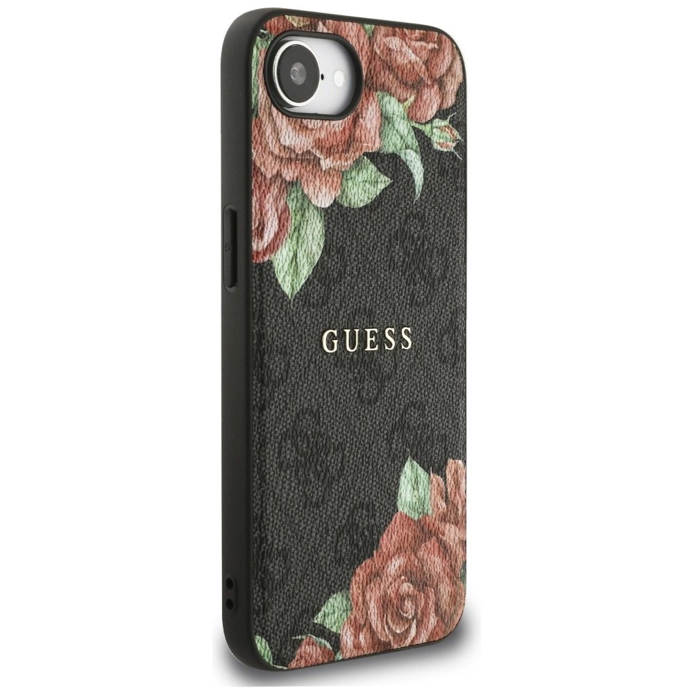 iPhone 16e – Guess 4G Flowers Print MagSafe dėklas - Juodas 3