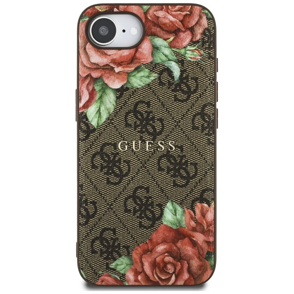 iPhone 16e – Guess 4G Flowers Print MagSafe dėklas - Rudas 2