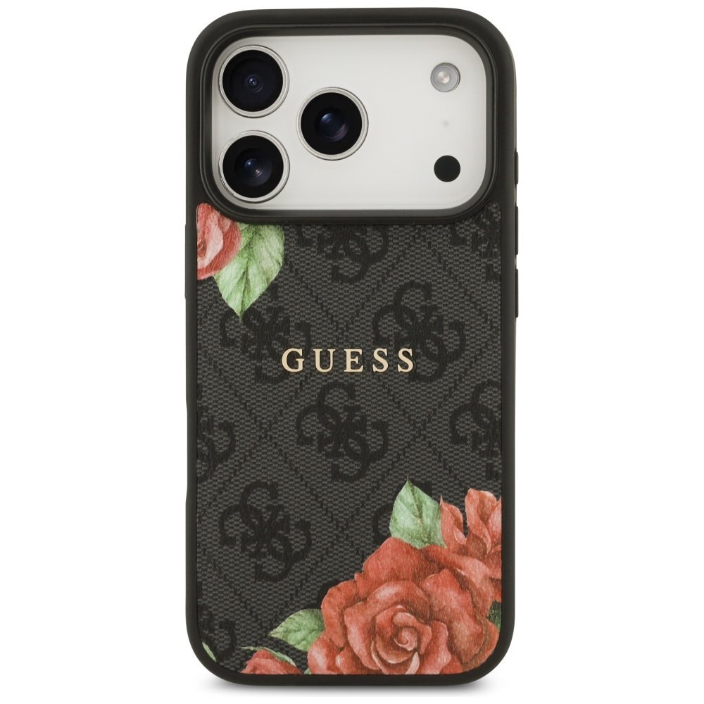 iPhone 17 Pro Max Guess 4G Flowers Print dėklas su MagSafe – juodas 2