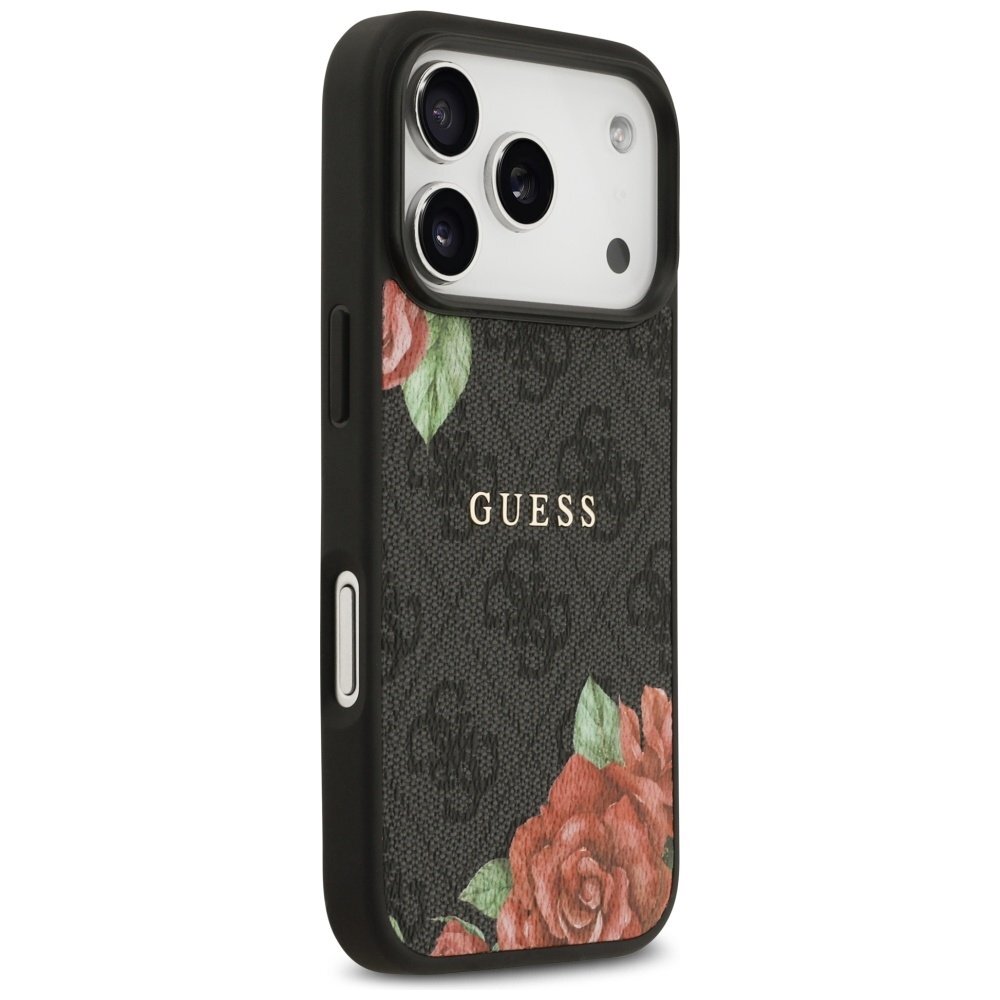 iPhone 17 Pro Max Guess 4G Flowers Print dėklas su MagSafe – juodas 3