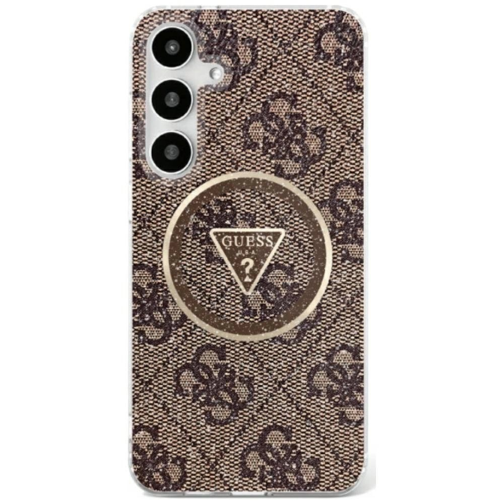 Guess 4G Glitter Triangle Buttons MagSafe Dėklas Samsung Galaxy S25 Ultra Rudas Guess 4G Glitter Triangle Buttons MagSafe Dėklas Samsung Galaxy S25 Ultra Rudas