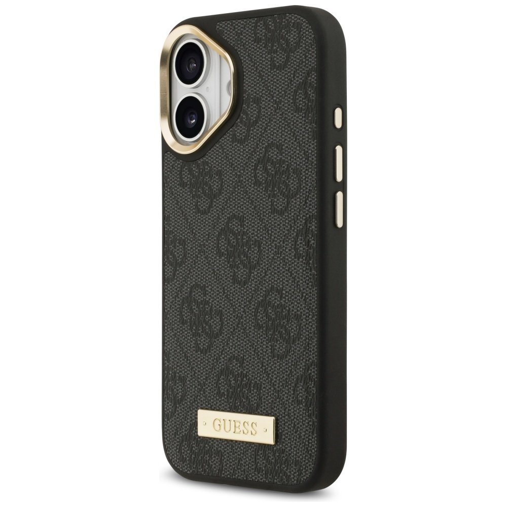 iPhone 17 Guess 4G Logo Plate MagSafe dėklas – juodas 1