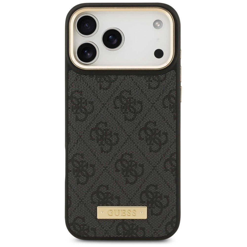 iPhone 17 Pro Max Guess 4G Logo Plate MagSafe dėklas – juodas 2