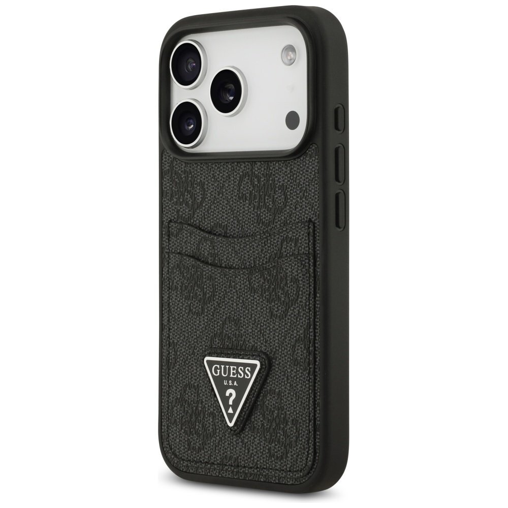 iPhone 17 Pro Guess 4G Nauble Card Triangle dėklas – juodas 1 iPhone 17 Pro Guess 4G Nauble Card Triangle dėklas – juodas 1