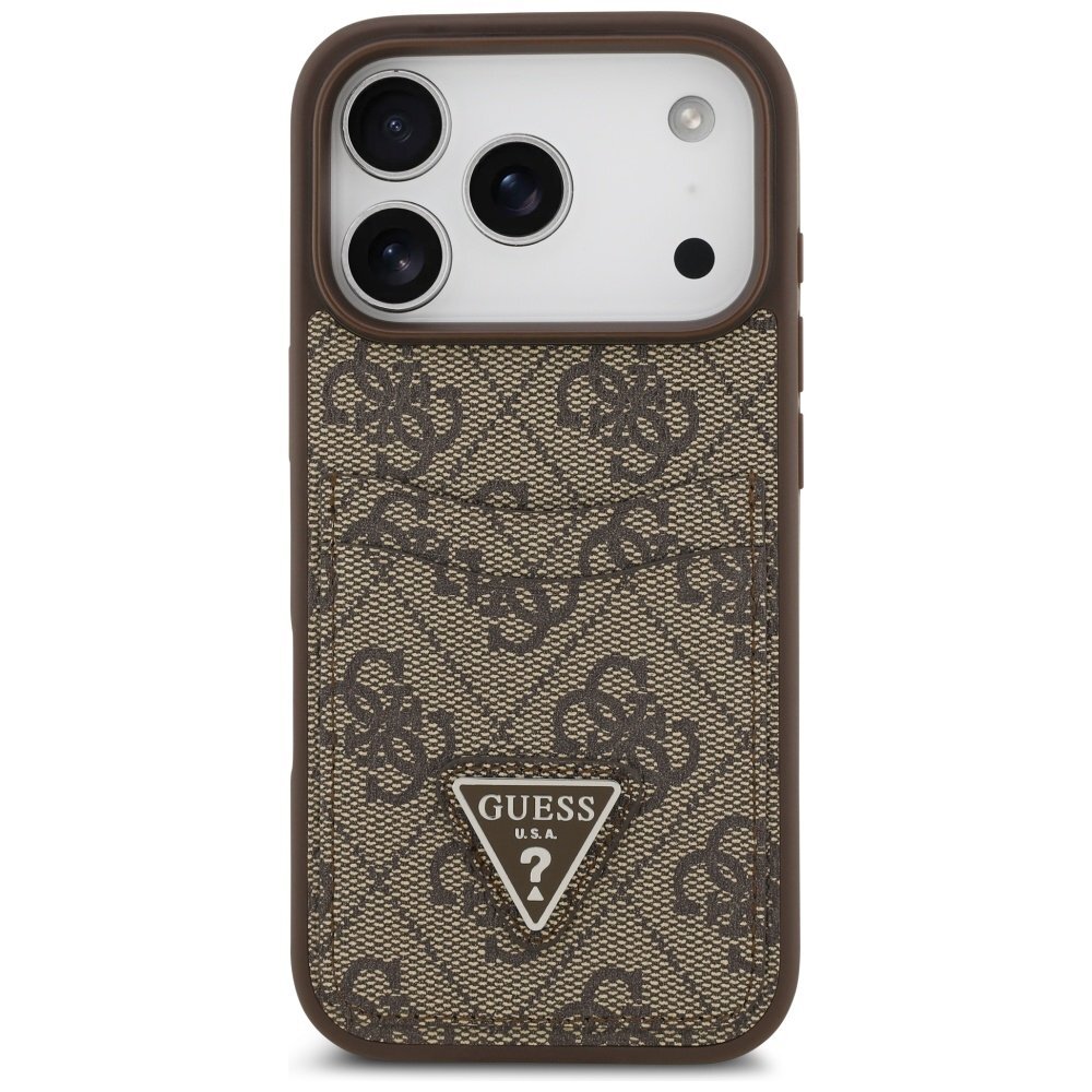 iPhone 17 Pro Guess 4G Nauble Card Triangle dėklas – rudas 2 iPhone 17 Pro Guess 4G Nauble Card Triangle dėklas – rudas 2