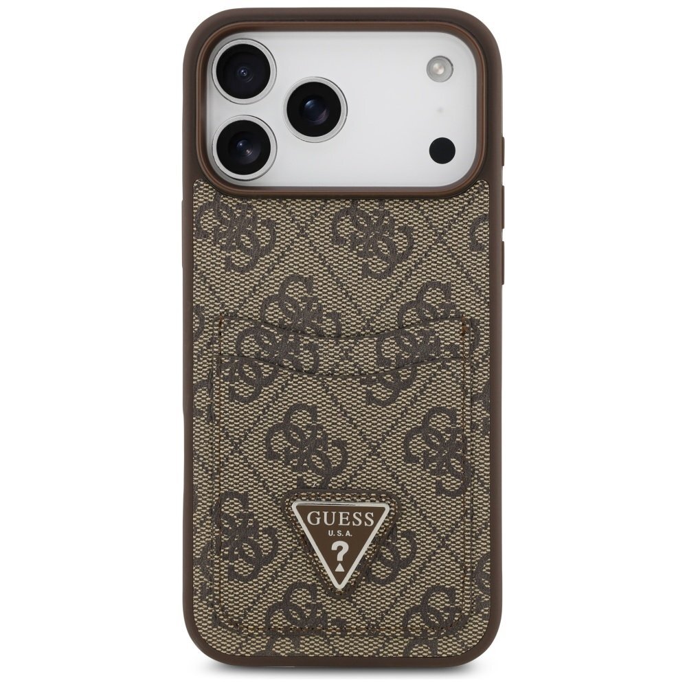 iPhone 17 Pro Max Guess 4G Nauble Card Triangle dėklas – rudas 2 iPhone 17 Pro Max Guess 4G Nauble Card Triangle dėklas – rudas 2