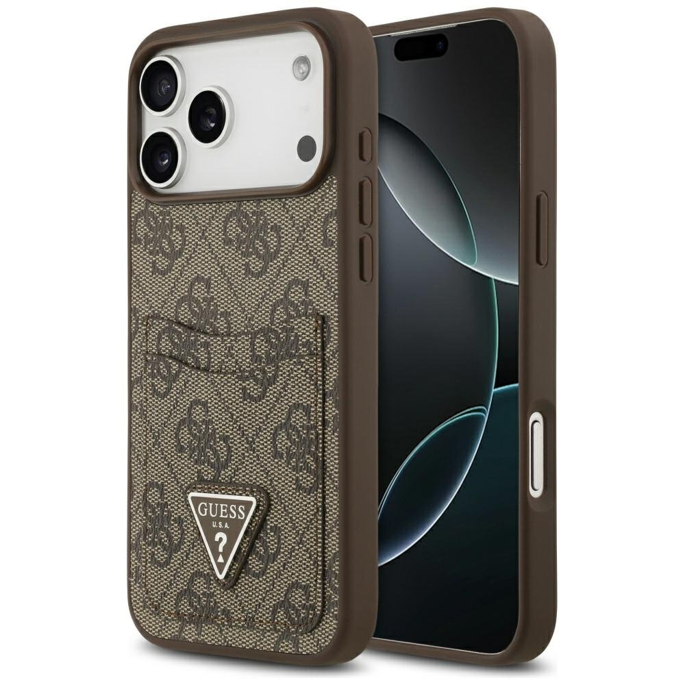 iPhone 17 Pro Max Guess 4G Nauble Card Triangle dėklas – rudas iPhone 17 Pro Max Guess 4G Nauble Card Triangle dėklas – rudas