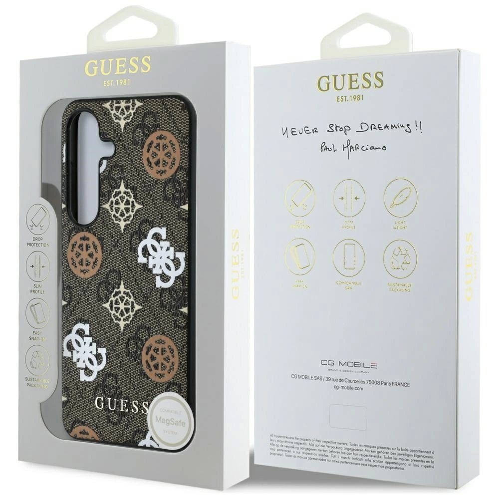 Guess 4G Printed Colored Peony Pattern MagSafe Dėklas Samsung Galaxy S25 Rudas 7 Guess 4G Printed Colored Peony Pattern MagSafe Dėklas Samsung Galaxy S25 Rudas 7