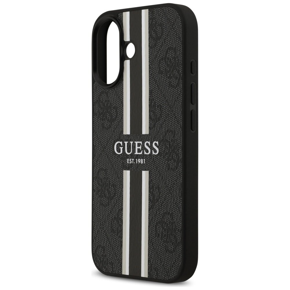 iPhone 17 Guess 4G Printed Stripes MagSafe dėklas – juodas 5