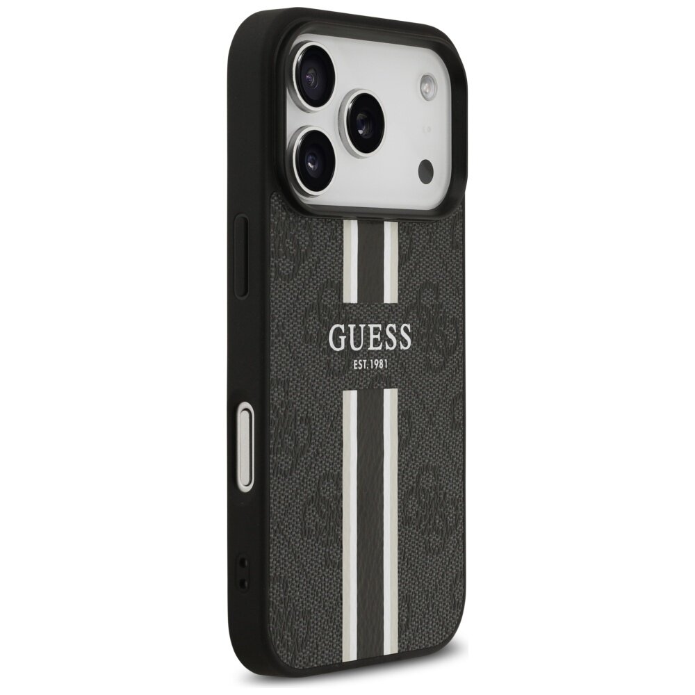 iPhone 17 Pro Guess 4G Printed Stripes MagSafe dėklas – juodas 3 iPhone 17 Pro Guess 4G Printed Stripes MagSafe dėklas – juodas 3