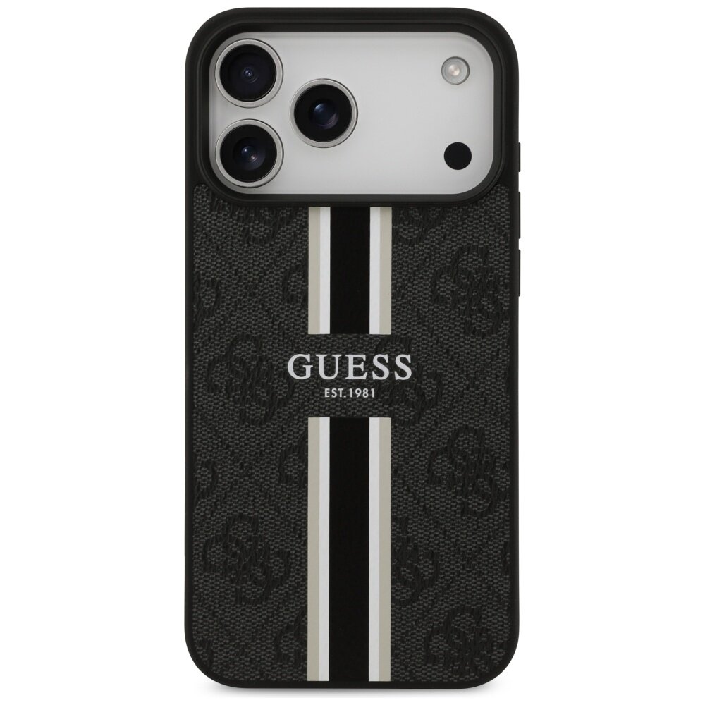 iPhone 17 Pro Max Guess 4G Printed Stripes MagSafe dėklas – juodas 2 iPhone 17 Pro Max Guess 4G Printed Stripes MagSafe dėklas – juodas 2