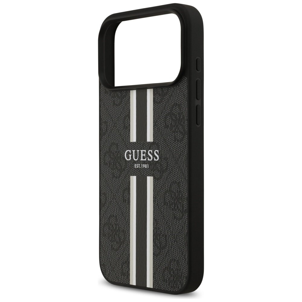iPhone 17 Pro Max Guess 4G Printed Stripes MagSafe dėklas – juodas 5 iPhone 17 Pro Max Guess 4G Printed Stripes MagSafe dėklas – juodas 5