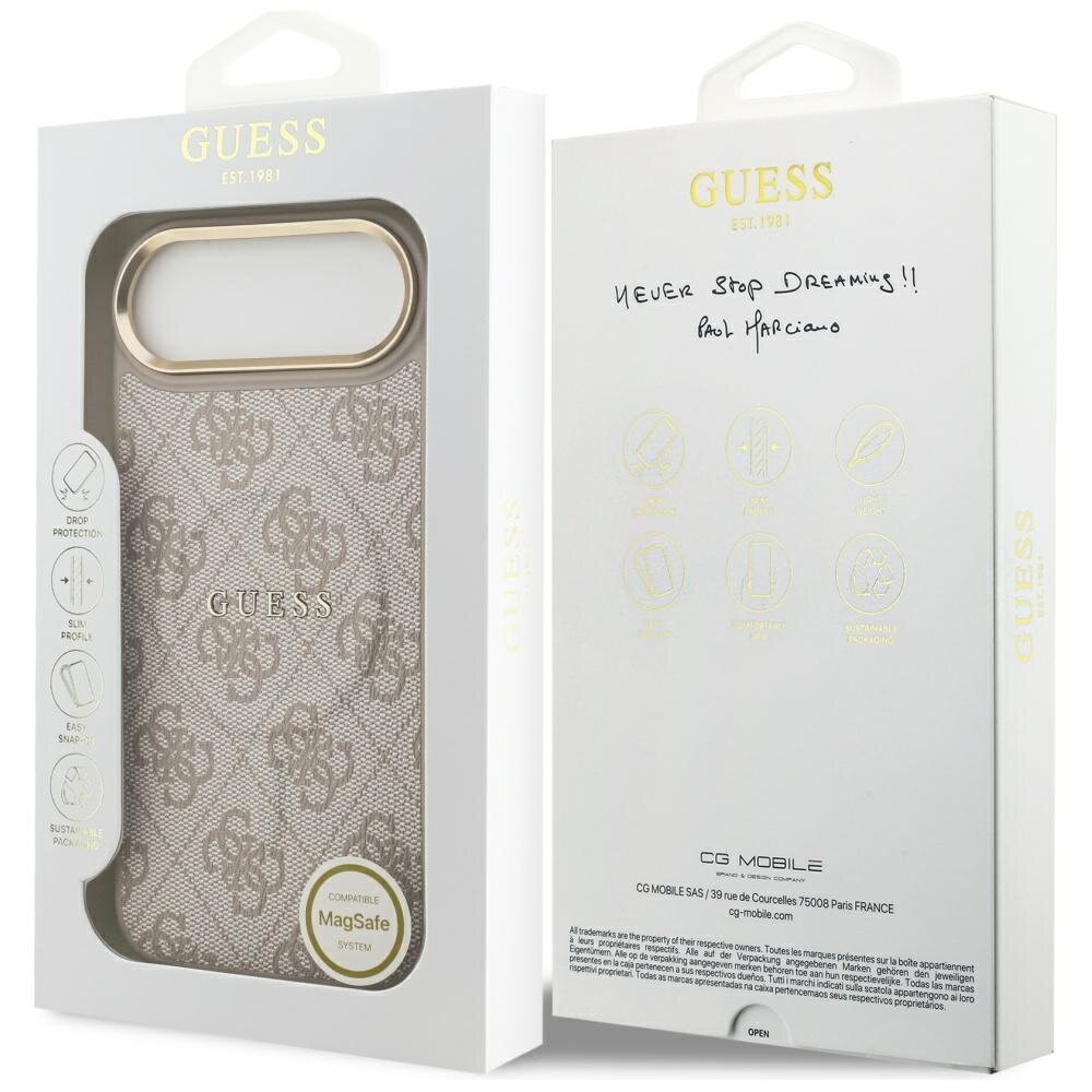 iPhone 17 Air Guess 4G PU Classic Logo MagSafe dėklas – rožinis 7
