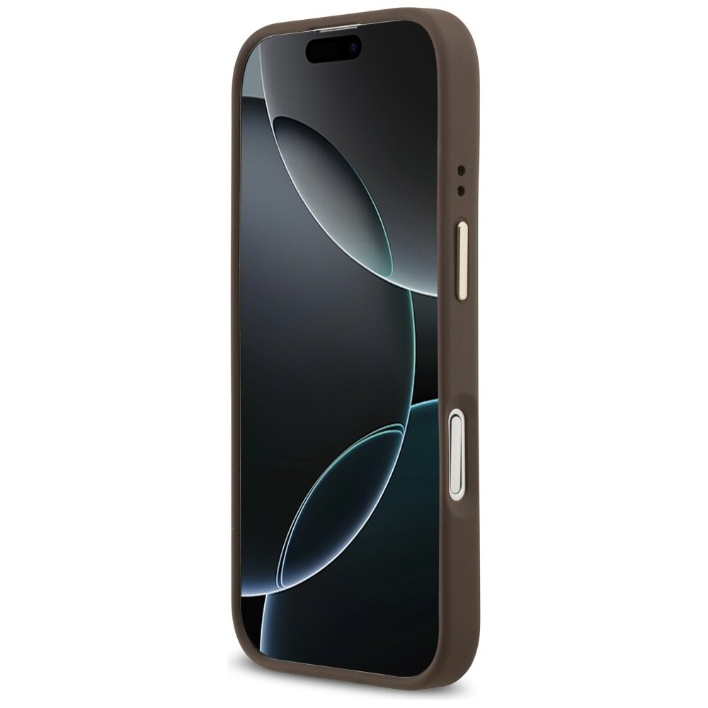 iPhone 17 Guess 4G PU Classic Logo MagSafe dėklas – rudas 4