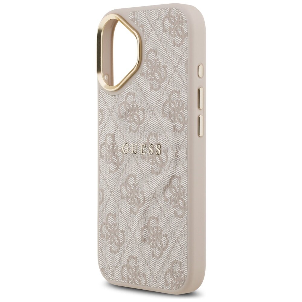 iPhone 17 Guess 4G PU Classic Logo MagSafe dėklas – rožinis 5