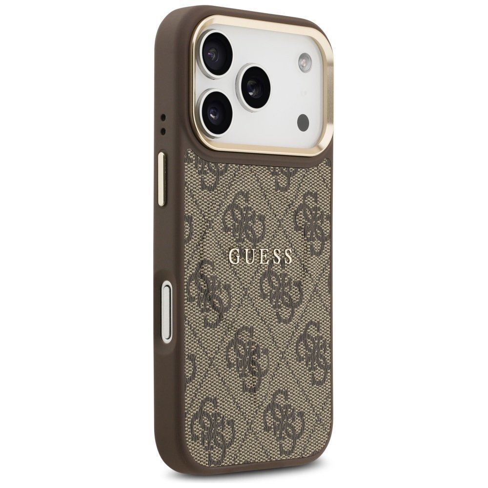 iPhone 17 Pro Guess 4G PU Classic Logo MagSafe dėklas – rudas 3