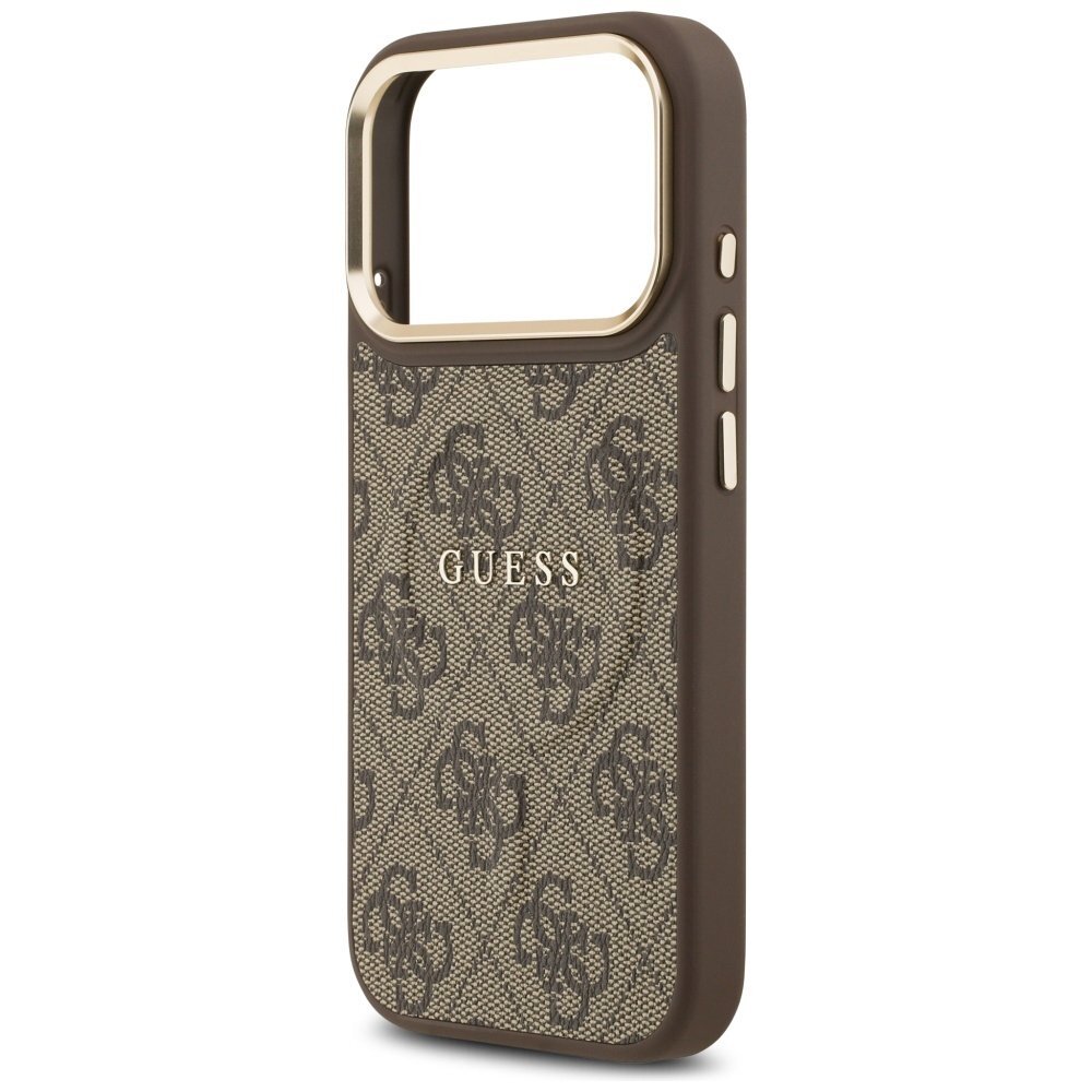iPhone 17 Pro Guess 4G PU Classic Logo MagSafe dėklas – rudas 5
