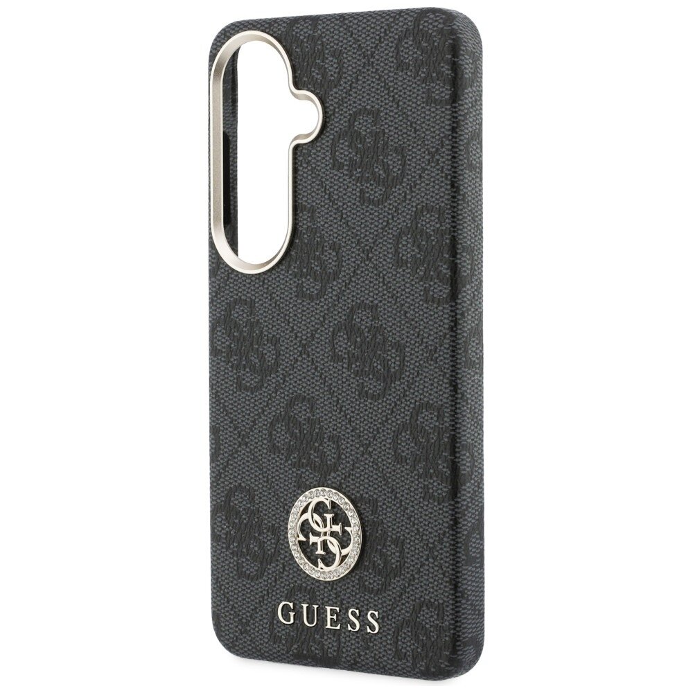 Samsung Galaxy S26+ Guess 4G Rhinestone Round Logo MagSafe dėklas – juodas 5
