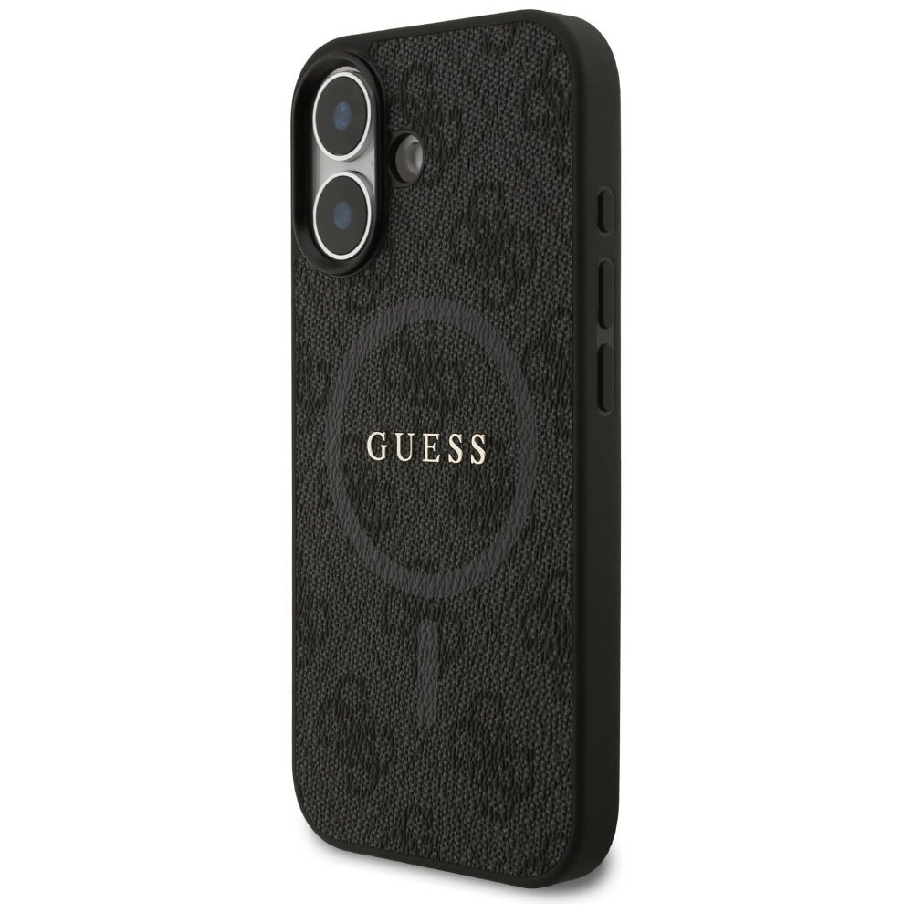 iPhone 17 Guess 4G Ring Classic Logo MagSafe dėklas – juodas 1