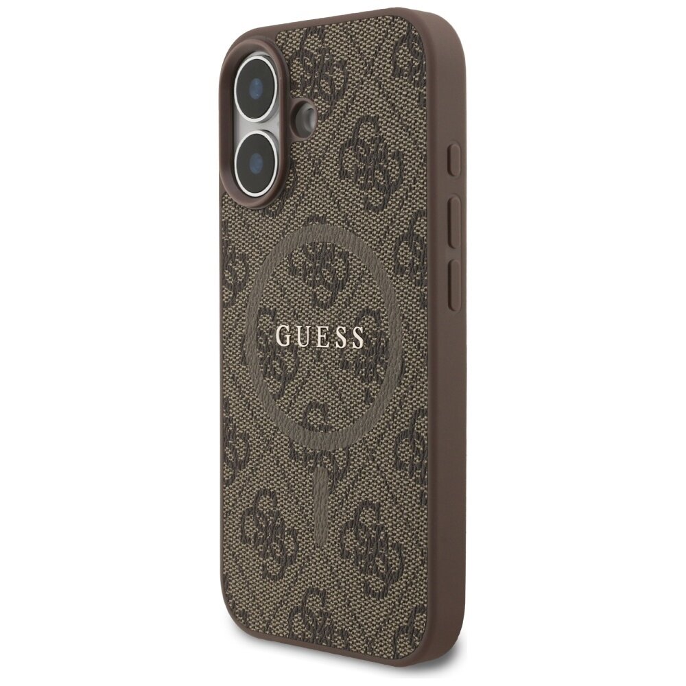 iPhone 17 Guess 4G Ring Classic Logo MagSafe dėklas – rudas 1