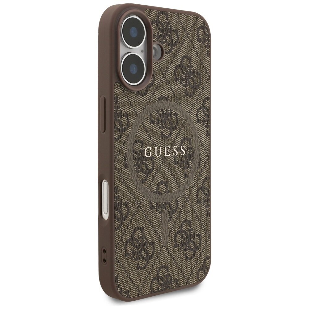 iPhone 17 Guess 4G Ring Classic Logo MagSafe dėklas – rudas 3