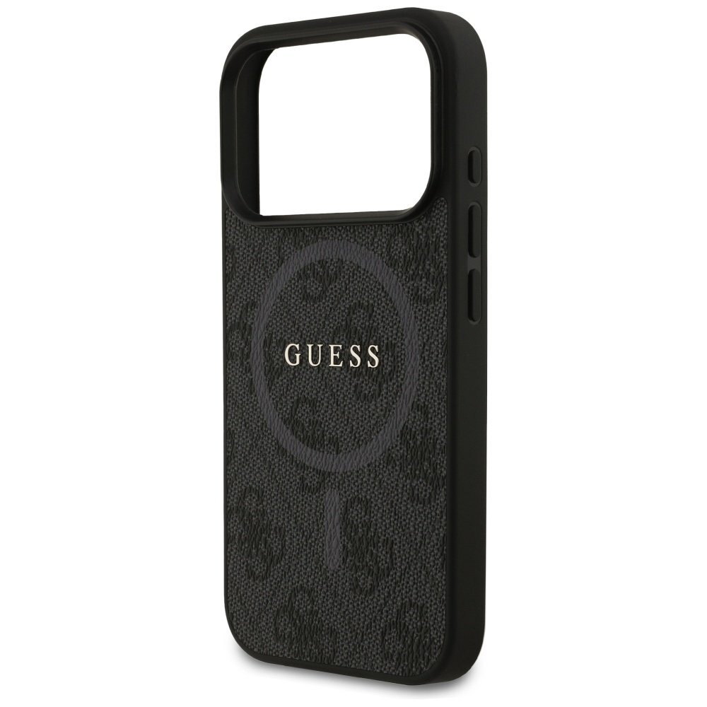iPhone 17 Pro Guess 4G Ring Classic Logo MagSafe dėklas – juodas 5