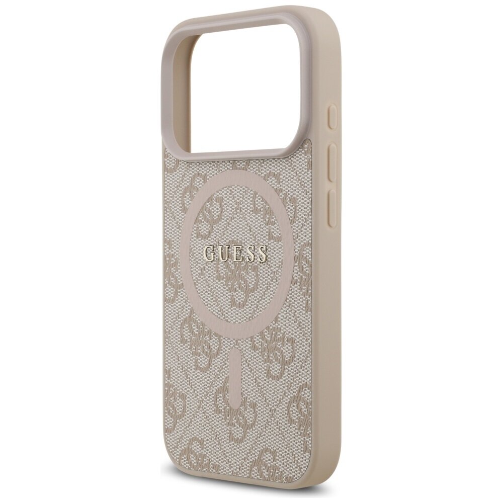 iPhone 17 Pro Guess 4G Ring Classic Logo MagSafe dėklas – rožinis 5 iPhone 17 Pro Guess 4G Ring Classic Logo MagSafe dėklas – rožinis 5