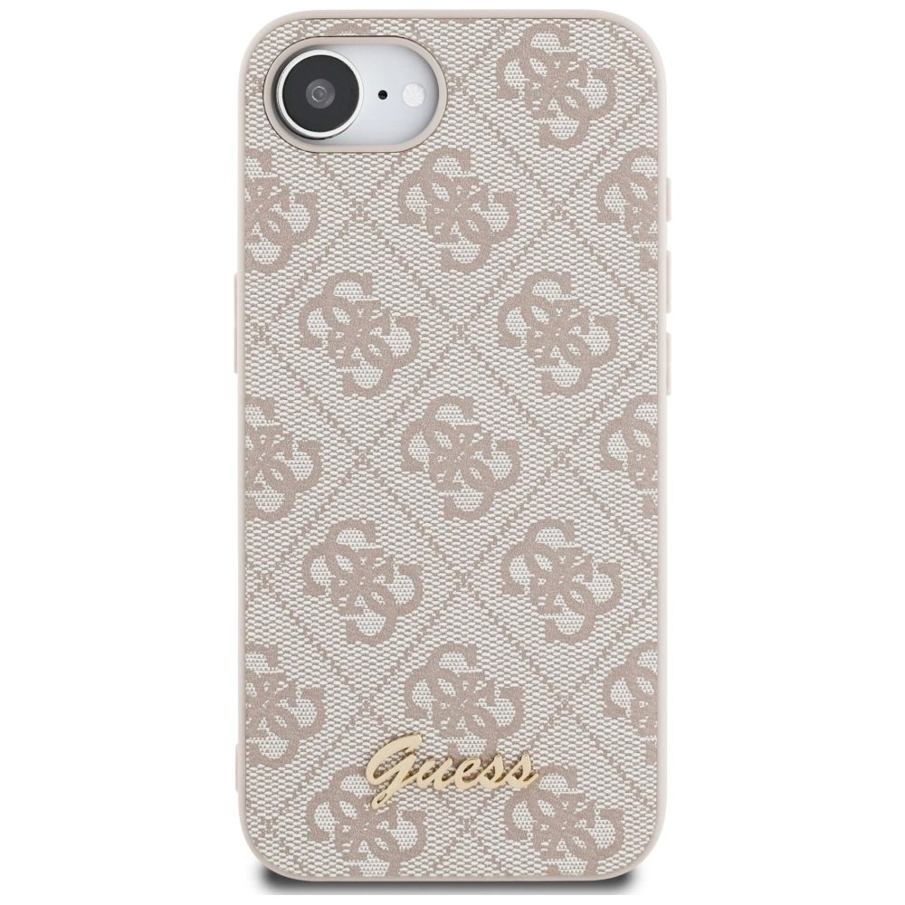 Guess 4G Script Logo MagSafe iPhone 16e Dėklas - Rožinis 1