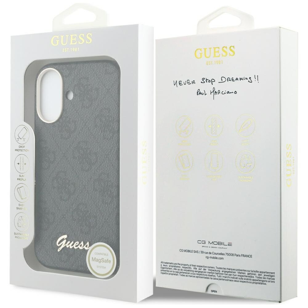 iPhone 17 Guess 4G Script MagSafe dėklas – juodas 7 iPhone 17 Guess 4G Script MagSafe dėklas – juodas 7