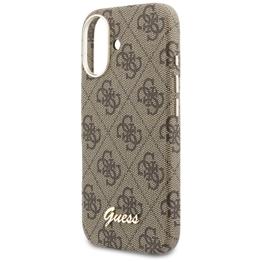iPhone 17 Guess 4G Script MagSafe dėklas – rudas 5