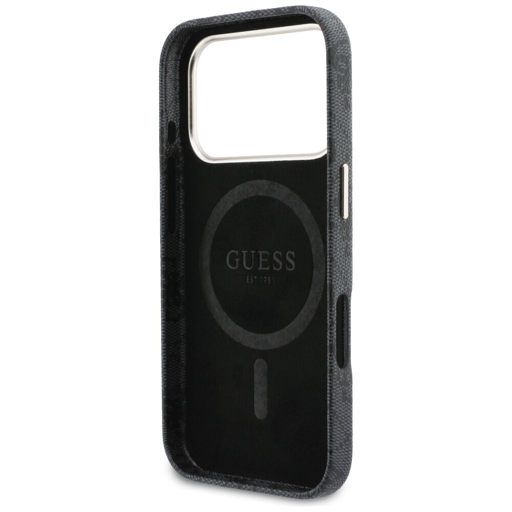 iPhone 17 Pro Guess 4G Script MagSafe dėklas – juodas 6