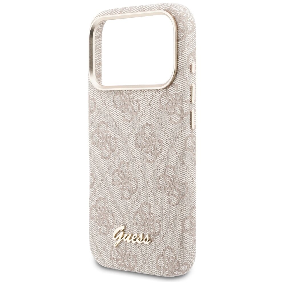 iPhone 17 Pro Guess 4G Script MagSafe dėklas – rožinis 5