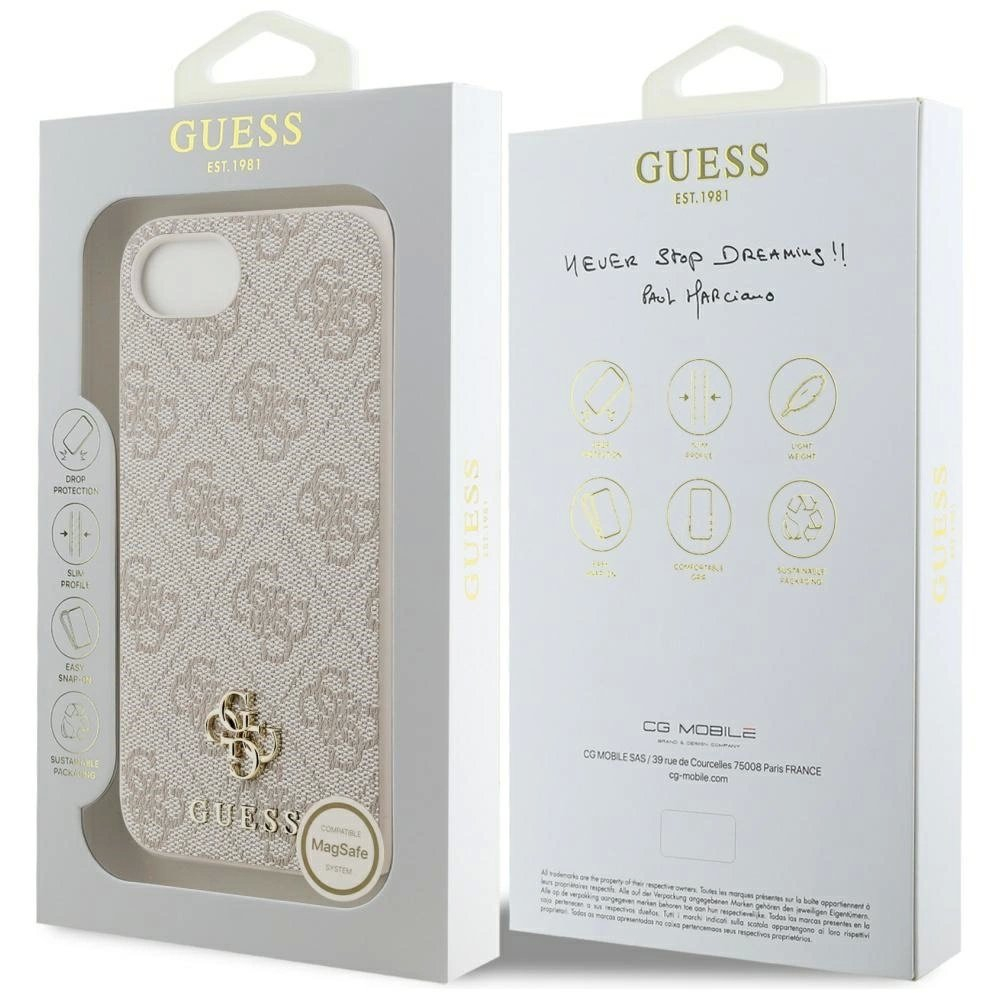 Guess 4G Small 4G and Classic MagSafe Dėklas skirtas iPhone 16e - Rožinis 7