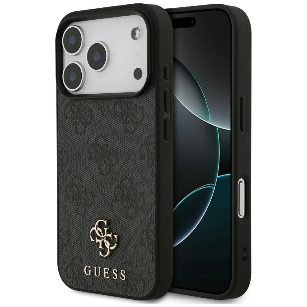 iPhone 17 Pro Guess 4G Small Classic Logo MagSafe dėklas – juodas