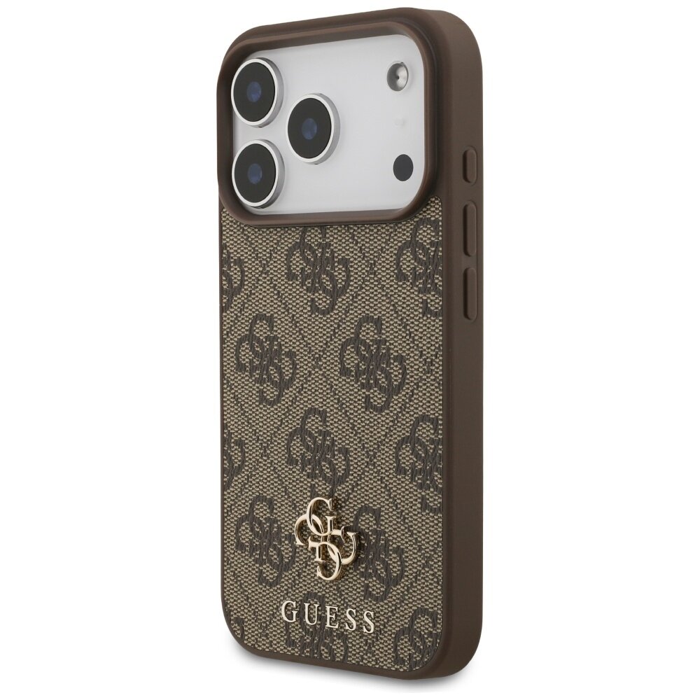 iPhone 17 Pro Guess 4G Small Classic Logo MagSafe dėklas – rudas 1