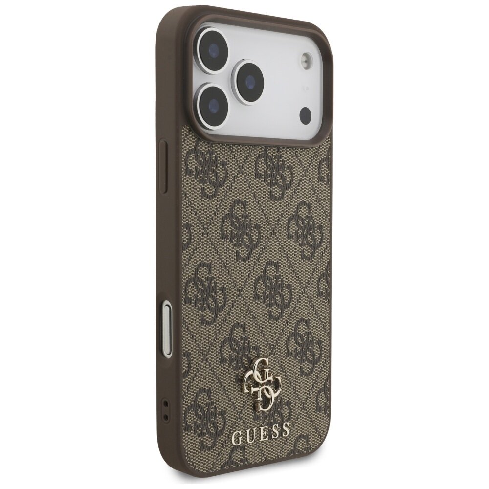 iPhone 17 Pro Max Guess 4G Small Classic Logo MagSafe dėklas – rudas 3