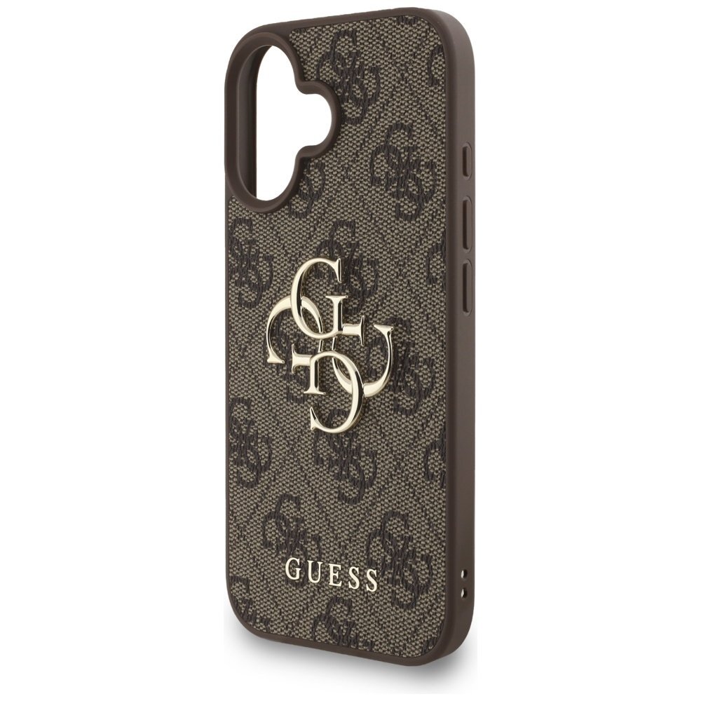 iPhone 16 dėklas Guess 4G Strap 4G Classic Logo – rudas 5