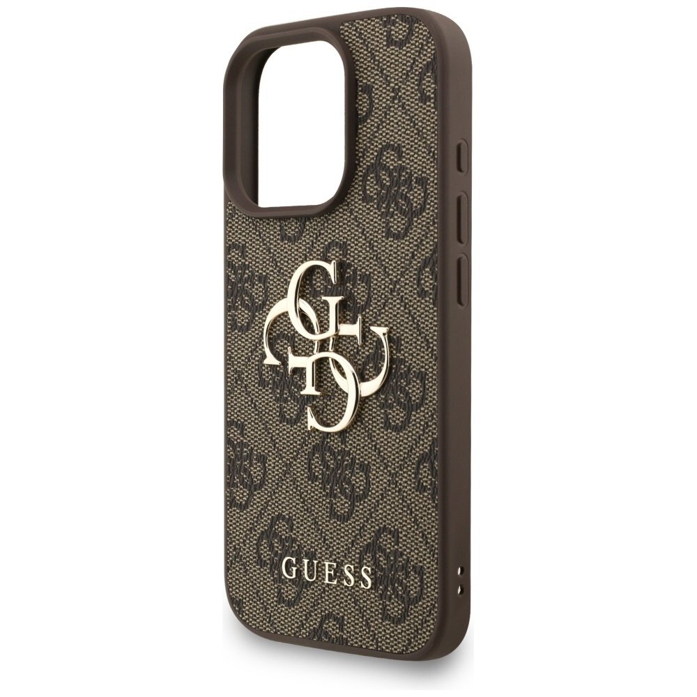 iPhone 16 Pro Guess 4G Strap Classic Logo dėklas – rudas 5