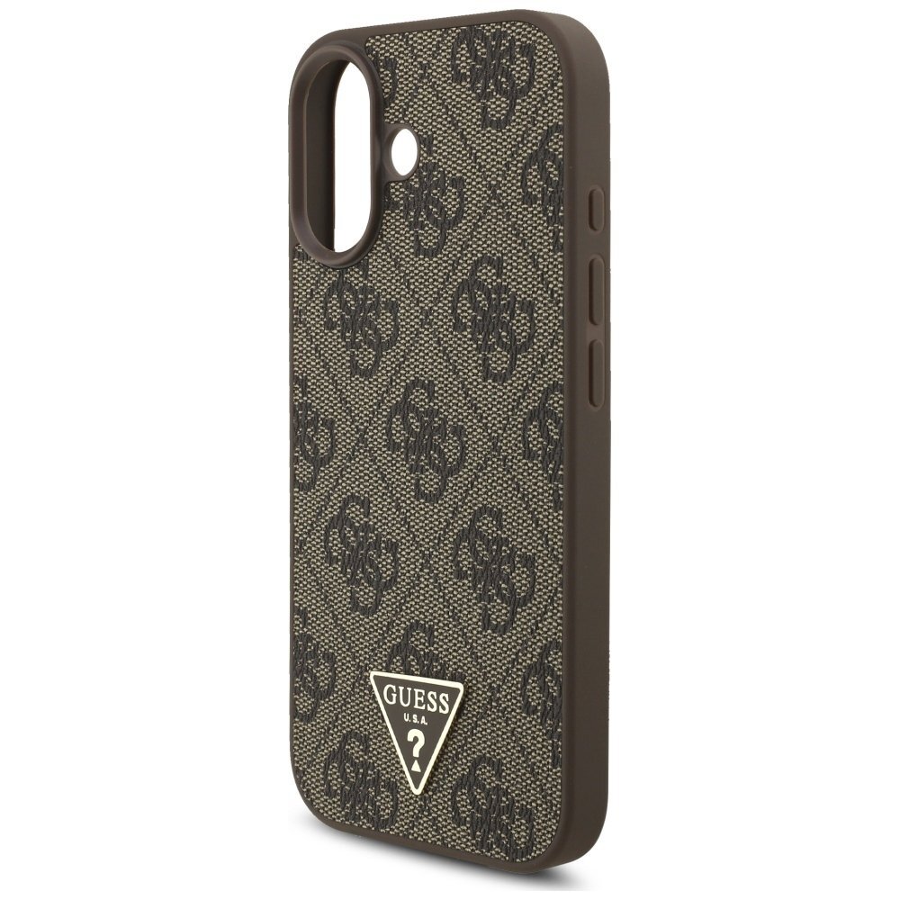 iPhone 17 Guess 4G Strap Triangle Logo MagSafe dėklas – rudas 5