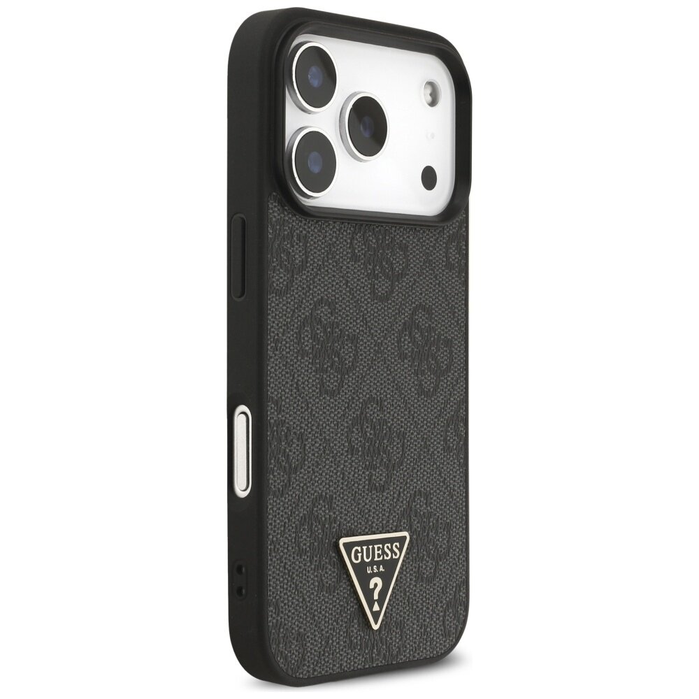 iPhone 17 Pro Guess 4G Strap Triangle Logo MagSafe dėklas – juodas 3