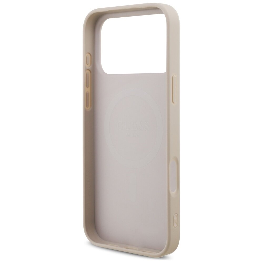 iPhone 17 Pro Max Guess 4G Strap Triangle Logo MagSafe dėklas – rožinis 6