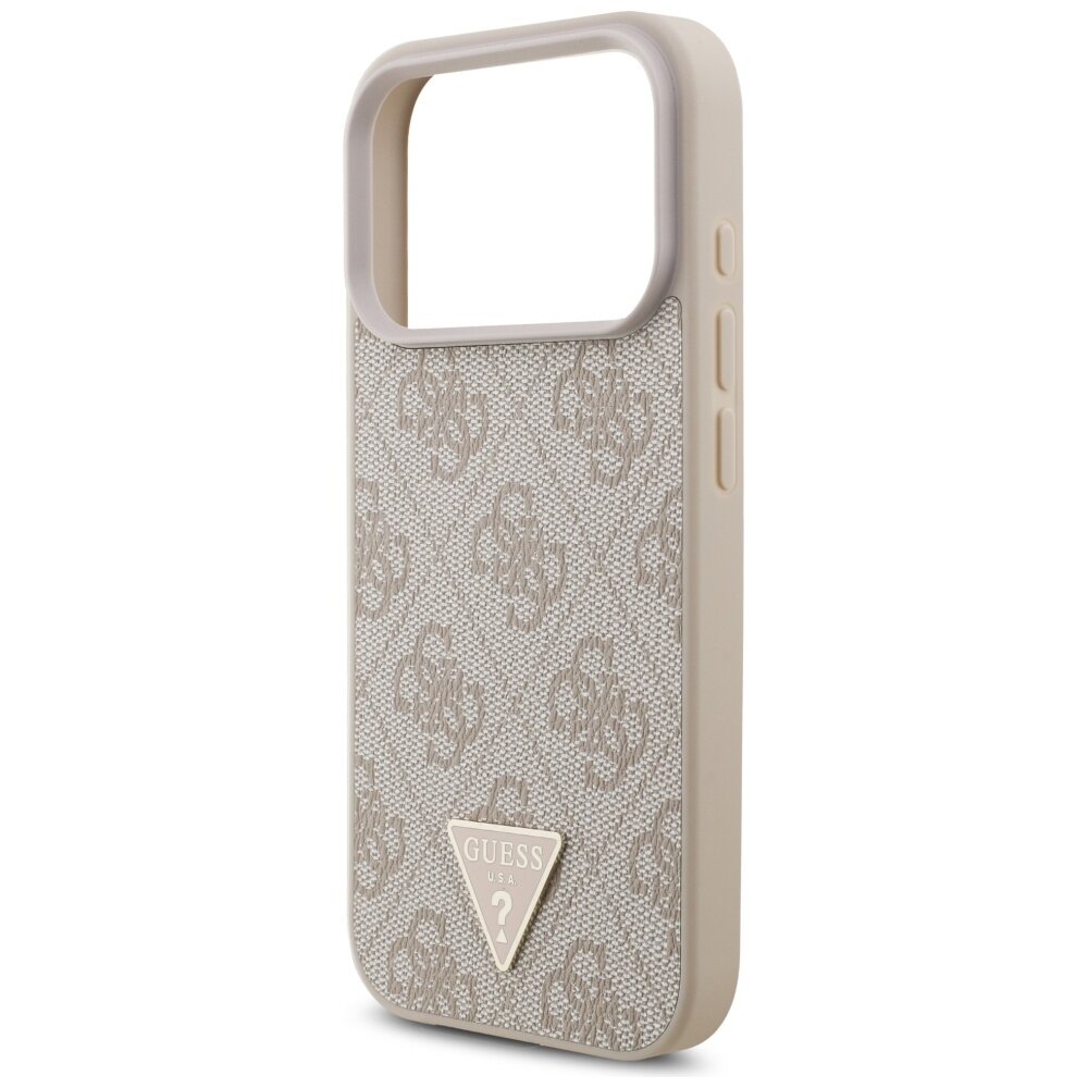 iPhone 17 Pro Guess 4G Strap Triangle Logo MagSafe dėklas – rožinis 5