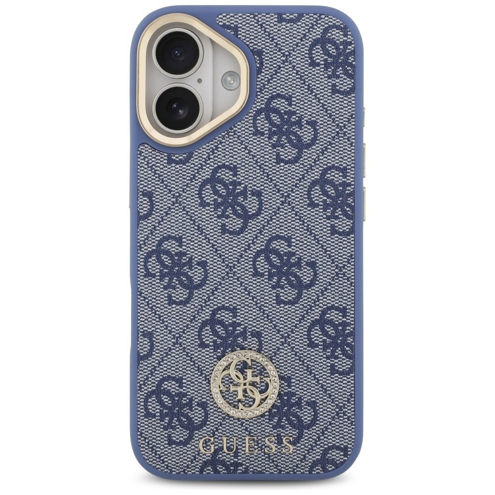 iPhone 17 Guess 4G Strass Logo & Big Strap Metal Buttons MagSafe dėklas – mėlynas 2