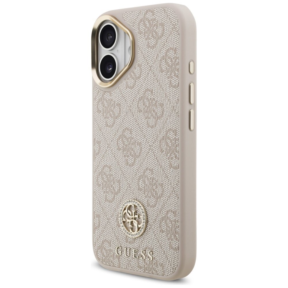 iPhone 17 dėklas Guess 4G Strass Logo & Big Strap Metal Buttons, MagSafe – rožinis 1 iPhone 17 dėklas Guess 4G Strass Logo & Big Strap Metal Buttons, MagSafe – rožinis 1